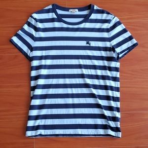 Burberry Blue Striped Cotton T-shirt